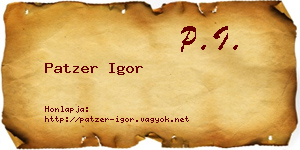 Patzer Igor névjegykártya